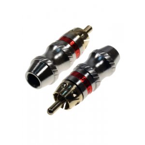 1-262G RED, штекер RCA металл на кабель красный "позолоченный"