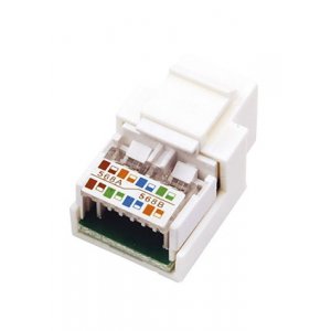 Keystone Jack RJ-45 (8P8C), UTP неэкранированный, категория 5e, 180 градусов, белый