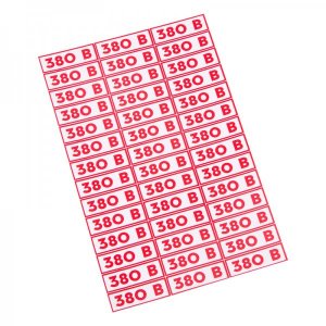 Знак электробезопасности " 380 В"10*30 мм Rexant, стоимость за 1шт ( в упаковке 210 шт)