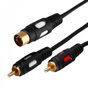 Шнур DIN 5PIN - 2 RCA, длина 1,5 метра (GOLD)  REXANT