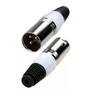 1-503 WT, разъем XLR 3 контакта штекер металл цанга на кабель белый