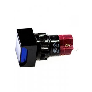 D16LMS2-1ab0B, кнопка без фиксации квадр. 250В/5А, синяя головка