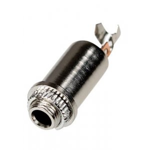 1-091, Разъем аудио 3.5мм "гн" стерео металл на корпус с гайкой трубка