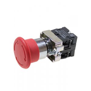 574863, Кнопка управления "Грибок" D40мм (2) с фиксацией NP2-BS545 без подсветки красная 1НЗ +1НО IP