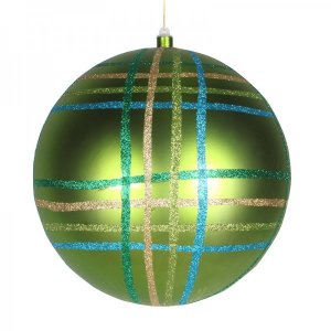 Елочная фигура "Шар в клетку" 30 см, цвет зеленый мульти