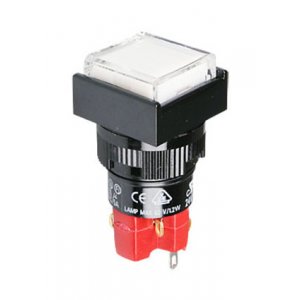 D16LMS1-1ABHW, кнопка без фиксации с LED подсветкой 250В 5А