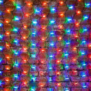 СЕТЬ 2x3м, черный КАУЧУК, 432 LED МУЛЬТИ, соединяется