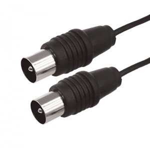 ВЧ кабель ТВ штекер - ТВ штекер, длина  3 метра, черный (тонкий кабель)  REXANT