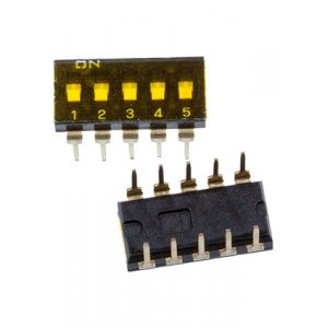 DI-F05, Dip переключатель гермет. 5 поз. 2.54мм 24В 25мА