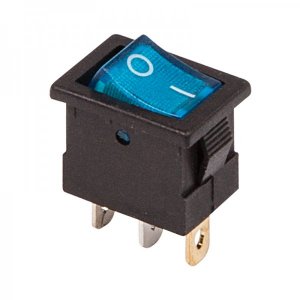 Выключатель клавишный 12V 15А (3с) ON-OFF синий  с подсветкой  Mini  (RWB-206-1, SC-768)  REXANT