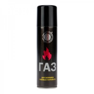 Газ для зажигалок, метал.баллон, 140мл. С универсальным переходником
