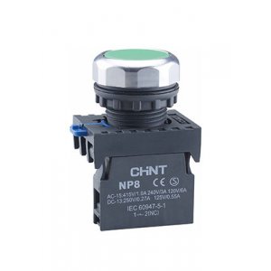 667232, Кнопка управления NP8-10BN/3 без подсветки зеленая 1НО IP65