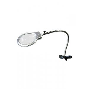 MG15122-1B, лупа настольная с прищепкой, 2 LED, d=107.00 мм, 2.50х, 5.00х