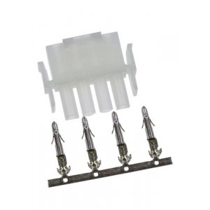 63080-4P (42021), корпус вилки 4 контакта MLX 6.35мм с контактами штырями