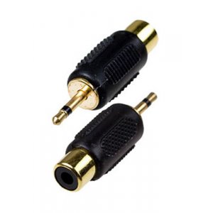 2-190G, переходник 2.5мм штекер моно - RCA гнездо пластик "позолоченный"
