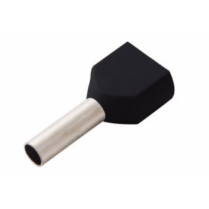 НАКОНЕЧНИК ШТЫРЕВОЙ ВТУЛОЧНЫЙ изолированный   F-8мм 2х1.5мм² (НШВи(2) 1.5-8 / НГи2 1,5-8 / TE-1508) черный  REXANT