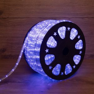 Дюралайт LED чейзинг (3W) - СИНИЙ Эконом Ø13мм, 24LED/м, модуль 4м (без комплекта подключения)