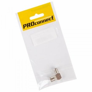 Переходник антенный, (гнездо F - гнездо TV), угловой (1шт.) (пакет)  PROconnect