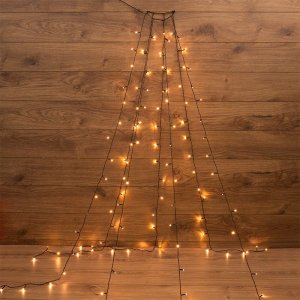 Елочная гирлянда с кольцом, 7 нитей по 1,8 м, 126 LED, теплый белый, не соединяется