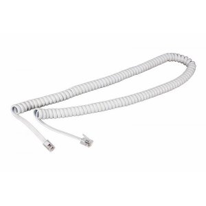 Телефонный шнур, витой трубочный RJ-10(4P-4C), длина 7 метров, белый  REXANT