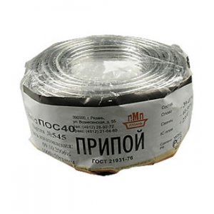 Припой ПОС40 ПРВ 2.0мм  бухта 1 кг