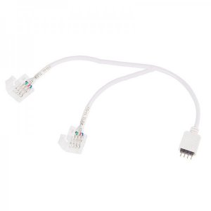 Коннектор соединительный (2 разьема) для RGB светодиодных лент с влагозащитой шириной 10 мм и контроллеров. Длина 30 см