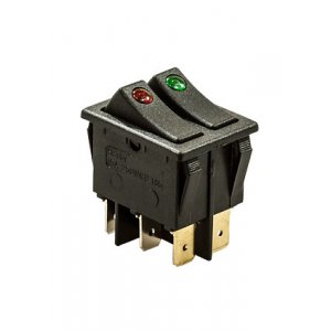 797D ПЕРЕКЛЮЧАТЕЛЬ 6 КОНТ. 250В/15.0А КРАС.ЗЕЛ.С ПОДСВЕТ. (767)
