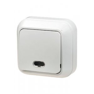 45121 ВЫКЛЮЧАТЕЛЬ ОТКР.УСТ.1 КЛ. (БЕЛ.) С ПОДСВЕТКОЙ