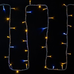 ДЮРАПЛЕЙ flashing (каждый 5-ый) 20м (4 модуля x 5м), белый КАУЧУК, 200 (50x4) LED Желтые, соединяется  (партия 2020 - нужен шнур питания 315-000)