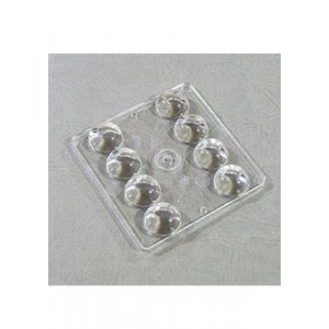 S01.01.01.151_MD-50X50-8-90, линза 50х50мм, 8 LED, 90 градусов, для 5050, PC, прозрачная, без уплотн