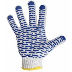 Перчатки ХБ с нанесением ПВХ (Волна), 4 нити, 55-56гр.