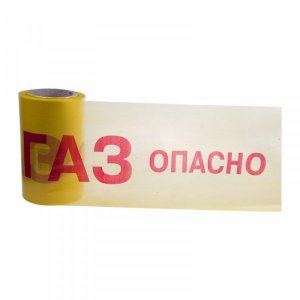 Лента  сигнальная "Опасно ГАЗ"  50 мкм - 200мм х 100 п.м. Rexant