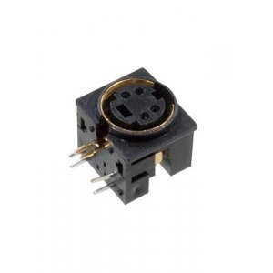 1-480G, разъем mini DIN 4 контакта (s-vhs) гнездо пластик на плату, позол.