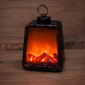 Светодиодный камин "Лофт" с эффектом живого огня 17х10х24,5 см с USB