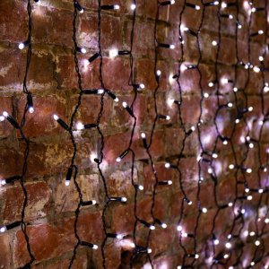 ДОЖДЬ (занавес) 2х3м, черный КАУЧУК IP67, 760 LED БЕЛЫЕ     к разветвителям не подходит