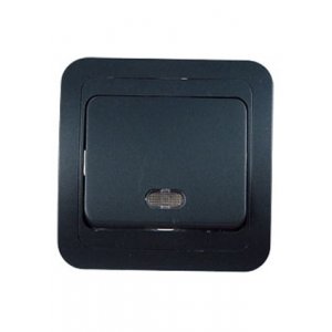 26821 ВЫКЛЮЧАТЕЛЬ СКРЫТ.УСТ.1 КЛ. С ПОДСТВЕТКОЙ (АНТРАЦИД.)