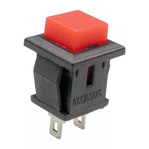 PB-02R-G, кнопка без фиксации 250В 0.5А красная(аналог SPA-108B1 PSW9A)