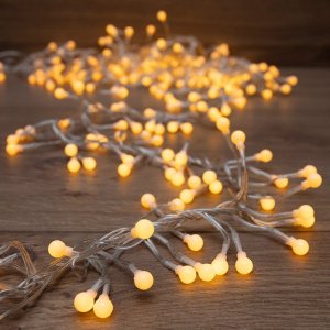 Мишура 3м, прозрачный ПВХ, 288 LED Желтые, соединяется