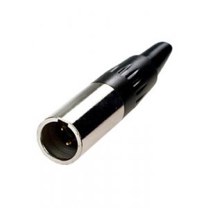1-550-3, разъем mini XLR 3 контакта штекер металл на кабель