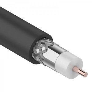 Кабель RG-11U (75 Ом), CCS/Al/Al (1,63/Al/96*0,12 мм) (83%) (бухта 305 м), черный PE (OUTDOOR) REXANT