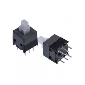 PB22E09-071 (аналог MPS-850-G), кнопка с фиксацией 8.5x8.5мм серая (PS850L)