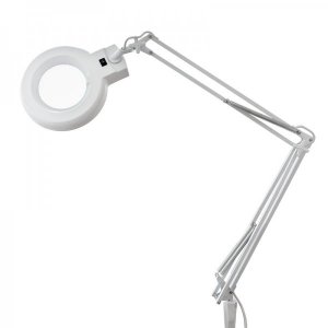 Лупа на струбцине круглая 5D с подсветкой, белая (8066D-1) REXANT