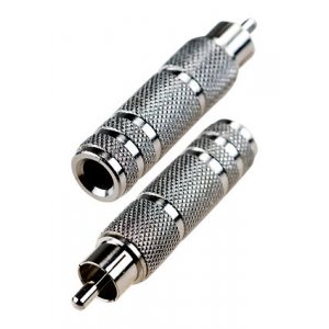 2-256 x, переходник RCA штекер - 6.35мм гнездо моно металл "позолоченный"