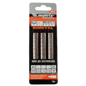78212, полотно для электрического лобзика по дереву 75х4мм Bimetell Т101DF 3шт.