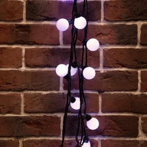 Мультишарики Ø38 мм 10м черный ПВХ, 40 LED Белые, соединяются