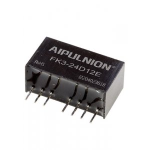 FK3-24D12E, DC-DC преобразователь 2 канал 3Вт 12В 250кГц SIP (TMR3-2422) 22*9.5*12мм 1,5кВ