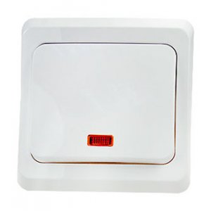 BC10-005B, Выключатель "Этюд" 1-кл СП с индикацией 10А (белый)