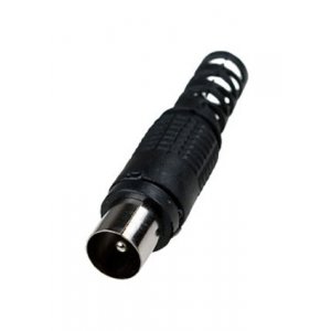 4-002 BK, разъем телевизионный "шт" пластик на кабель винт черный