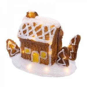 Акриловая светодиодная фигура «Пряничный домик» 26х15,5х20 см, (2хАА), 30 светодиодов