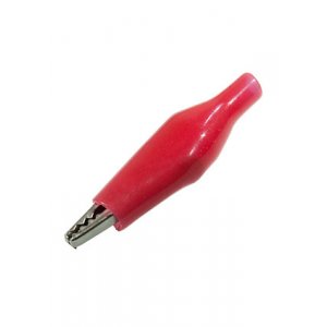16-0001, зажим крокодил 40мм изолированный 5А красный